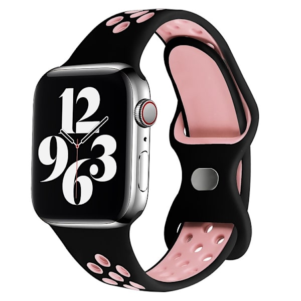 Klockarmband för Apple Watch iWatch 38mm/40mm/41mm ML Svart Rosa