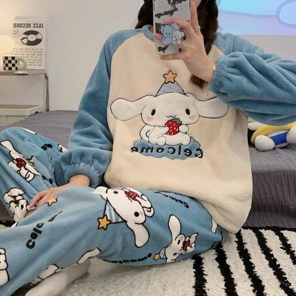 Cinnamorol Big Ear Dog Pyjamas Casual Långärmad Crew Neck Suit Cartoon Homewear Like the picture L