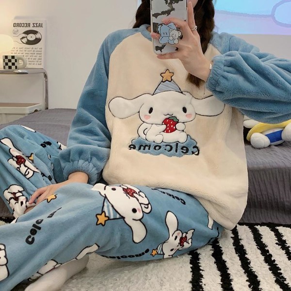 Cinnamorol Storeøret Hund Pyjamas Afslappet Langærmet Rundhalset Sæt Tegneserie Hjemmetøj Like the picture XL