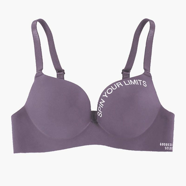 Plus Size Dam Seamless Ice Silk BH Letter Print BH Push Up Tank Top Mode Lingerie Bralette Sov-BH Bekväma Underkläder Wine red 38/85