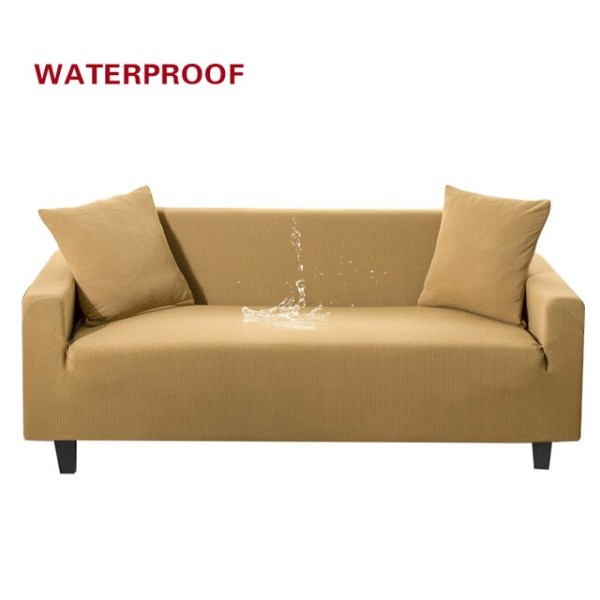Elastisk sofabetræk, vandtæt, ensfarvet, høj stretch, slipcover, altomfattende elastisk sofabetræk, sofabetræk til stue Coffee 2-seater 145-185cm