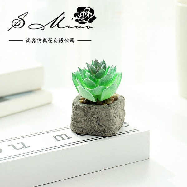 Pieni kiviruukku keinotekoinen mehikasvi ruukkukasvi (ruukku sisältyy) muoti kodin sisustus simulaatio kasvi keinotekoiset kukat New small Christmas cactus green