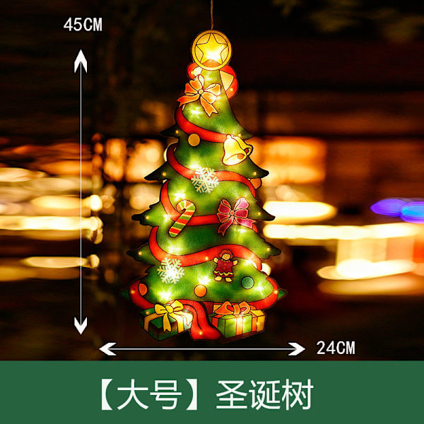Fönsterdekorationer Hängande Lampor Jul Dekorativa Lampor Skyltfönster Butik Led Sugproppslampa Små Färgade Lampor Large Christmas tree