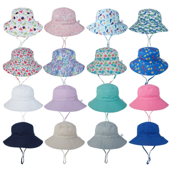 Sommar Baby Solhatt Barn Utomhus Hals Cover Anti UV-skydd Strandmössor Pojke Flicka Simmössor för 0-8 år as pictures for 0-6 months