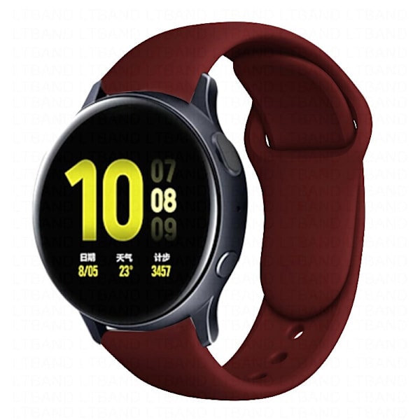 Silikoniranneke Samsung Active 2 -rannekkeelle Gear S3 frontier -rannekoru Galaxy watch 3/46mm/42mm/Active 2 40mm 44mm -ranneke Wine red 13 Galaxy watch 3 45mm