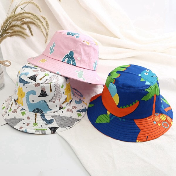 Vauvan lierihattu lasten kesähatut pojille dinosauruskuviolla Panama-hattu lasten kalastajahatut tytöille rantahattu Casquette Animals One Size(47-50cm)