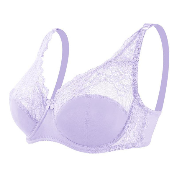 Ohut, hengittävä, seksikäs, isokokoinen kesärintaliivi säädettävä, teräskaarella, mukavat pitsialusvaatteet Pink 85C/D