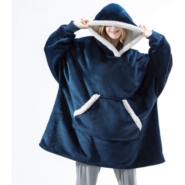 Filt med Ärmar Dam Oversized Hoodie Fleece Varma Hoodies Sweatshirts Jätte TV Filt Dam Hoody Morgonrock hmy 848 plaid One Size