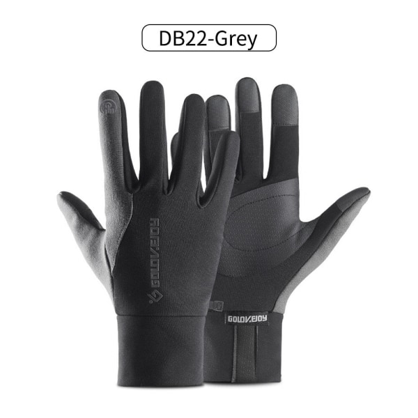 Vattentäta Vintercykelhandskar Herr Motorcykel Svart Varma Fullfingerhandskar Pekskärm MTB Cykel Utomhus Skidåkning Ridning DB42-Grey M