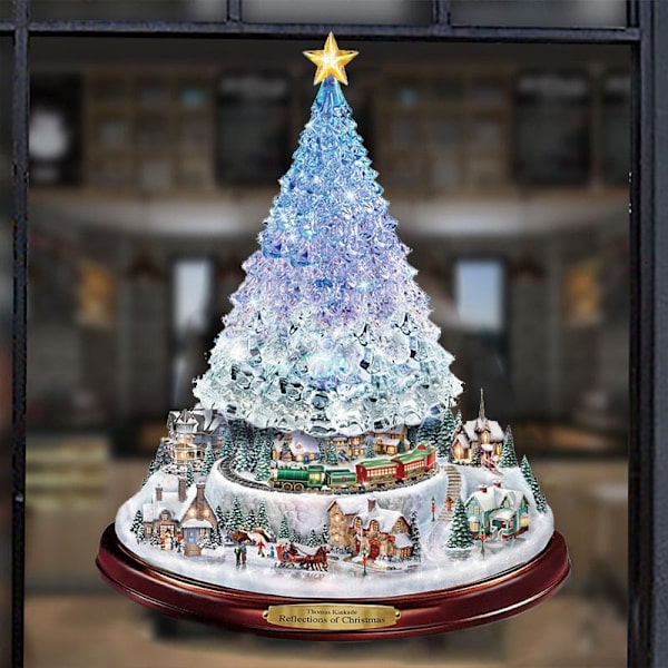 Juletre Vindusklistremerker Roterende Skulptur Togdekorasjon Juledekorasjoner Vinter Hjemmeinnredning 2023 Navidad as picture 20x30cm