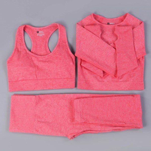 Yoga Set Träningskläder Gym Sport Löpning Träningskläder För Kvinnor Wine red S