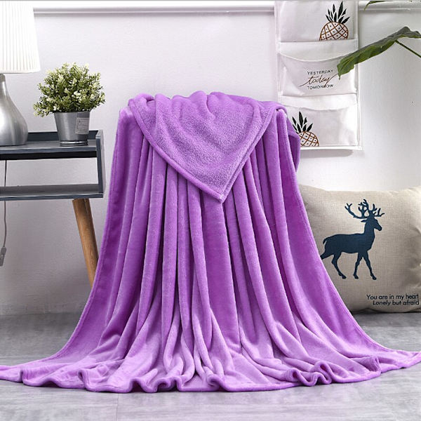 Blødt Varmt Koral Fleece Tæppe Vinterlagen Sengetæppe Sofa Overkast 230Gsm 8 Størrelser Let Tyndt Maskinvask Flanel Tæpper Gray 70x100cm