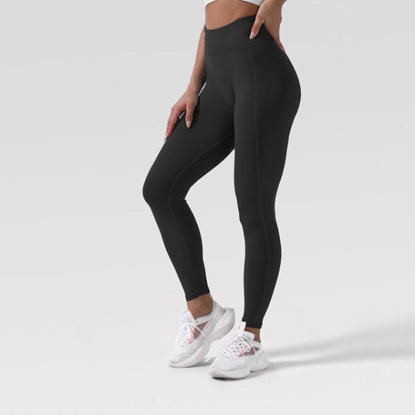 Yogabyxor Hög midja Push Up Stretch Workout Leggings för kvinnor Blue L