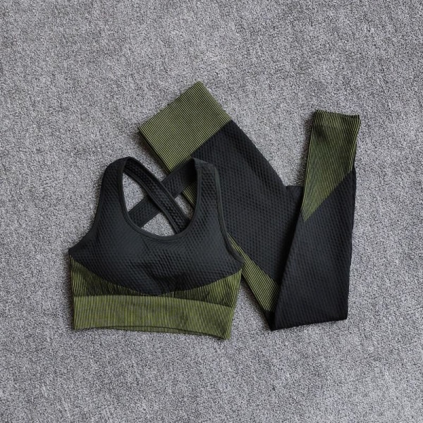 Yoga Set Långärmad Yoga Kläder Dam Sport Gym Träningsdräkter Löparkläder BraPantsGray XL