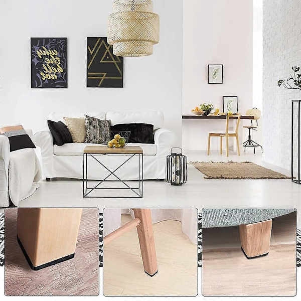 3 Rullar Självhäftande Möbel Filt (100cm * 10cm + 100cm * 5cm + 100cm * 2cm) Klipp Valfri Form Starkt Lim Glidmatta Tejp Stol Golvskydd