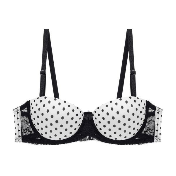 Spetsjusterade axelband BH Kvinnor Vadderad Underkläder Push Up BH Bygel BH B C Kupa Black 34B
