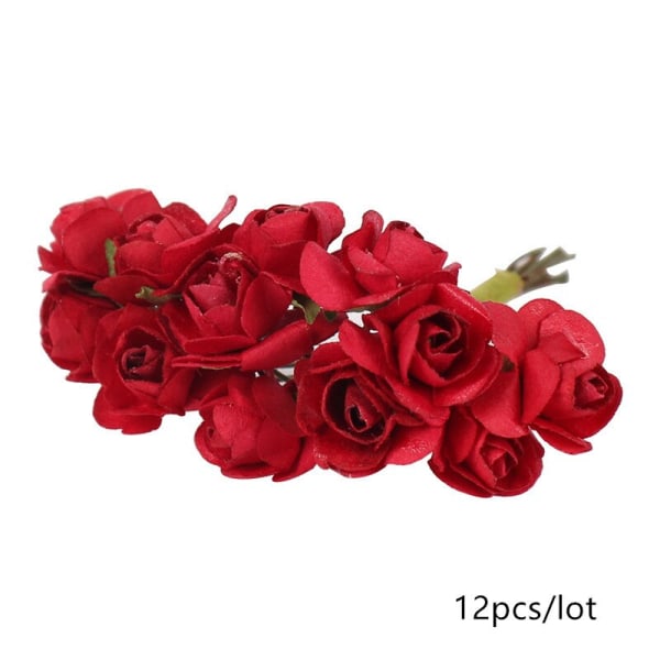 5/6/8/10/12/50/70/90 st mini Röda Konstgjorda Blommor Pistiller Bär Knippe DIY Jul Bröllop Tårta Presentförpackning Kransar Dekoration 14
