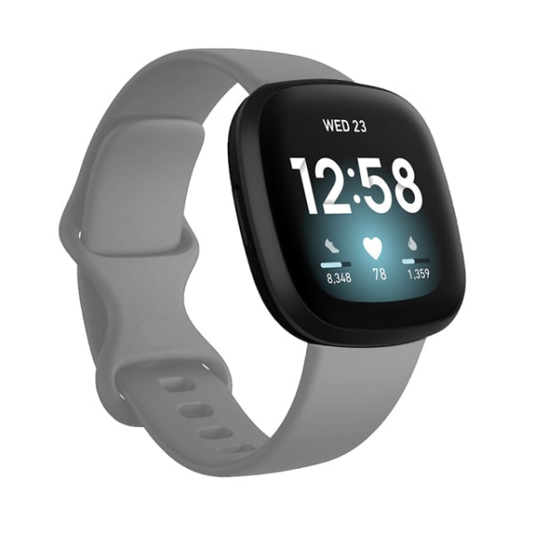 Färgglatt armband för Fitbit Versa 3 Klockarmband Mjukt armband Correa för Fitbit Sense Versa3 Klockarmbands Tillbehör Blue gray S