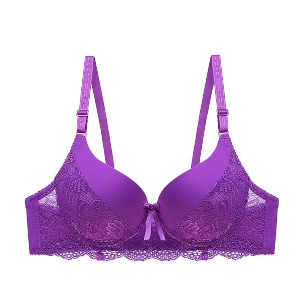 Sexiga spetsbehåar för kvinnor Justerbar ofodrad bygel Ultratunn behå Damrosett Blommiga behåar Bralette Beige 42B