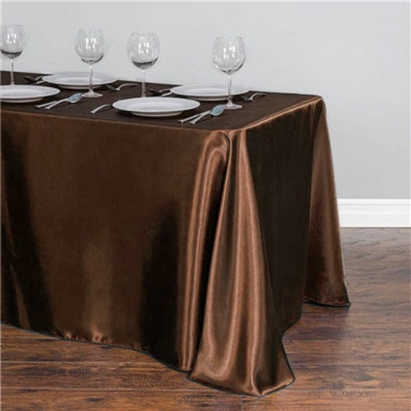 Vit Bordsduk Polyester Bordsduk Rektangulär Satin Duk för Födelsedag Jul Hemfest Dekor Bröllopsmaterial Peach 145x366cm