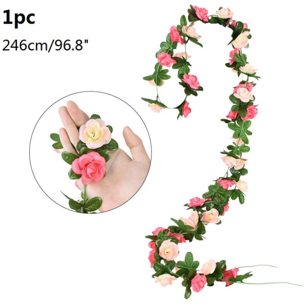 Kunstig Wisteria Blomster Ranke Efeu Blad Guirlande Silke Rose Blomster Rattan Snor Ranke Bryllupsbue Blomst Hjemmehave Dekoration T05-purple-1pcs