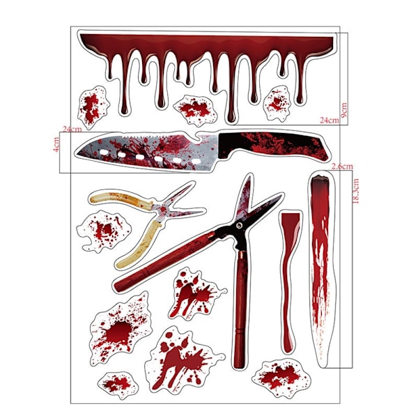 Grusomme Halloween Blodige Håndavtrykk klistremerker Vegg Vindu Dør Hjem Dekal Klistremerker Halloween Fest Dekorasjon Spøkelseshus Rekvisitt Style4