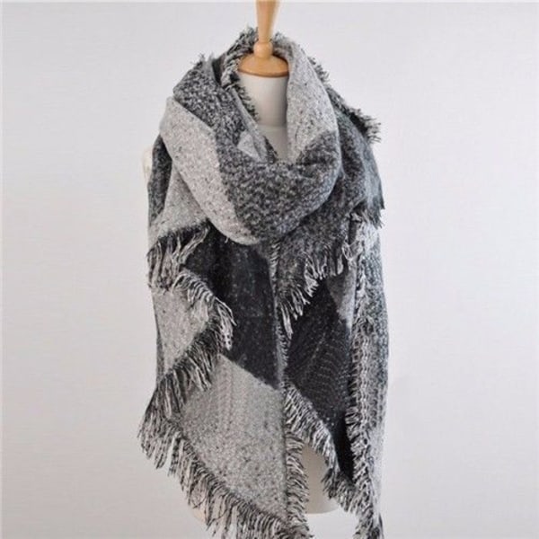 Dam Scarfs Oversized Tartan Lång Kashmir Filt Bekväm Andningsbar Pläd Sjal Wraps Casual Vardagskläder Höst Och Vinter Wine Red