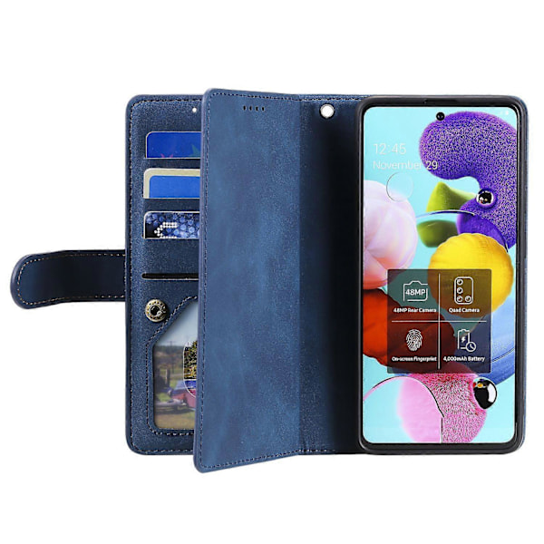 Motorola Moto G35 5G -kotelo PU-nahkainen puhelinkotelo vetoketjullisella lompakolla ja 9 korttipaikalla Style A