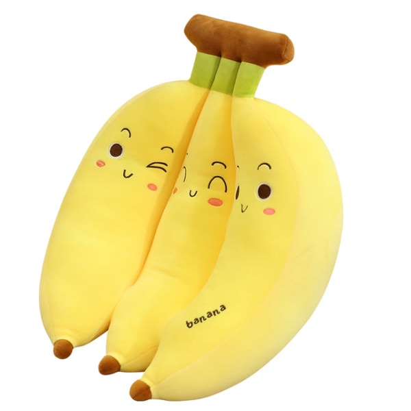 Kreativ tecknad Banan Plyschkudde Kawaii Soffa Kudde Baby Söt plyschdocka Barn Fruktleksaker Barn Barnpresent Yellow 35cm