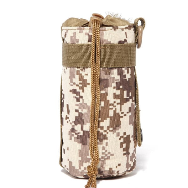 Tactical Molle Crossbody-väska Justerbar dragsko Vattenflaskväska Utomhuscamping Vandring Vattenflaskhållare påse med spänne S Size Desert