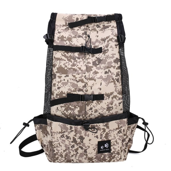 Andningsbar Stor Hund Utomhus Rese Justerbar Ryggsäck För Vandring Cykling Reflexväska Hundar Fransk Bulldog Mops Bärväskor Leopard L-suit 8-16kg