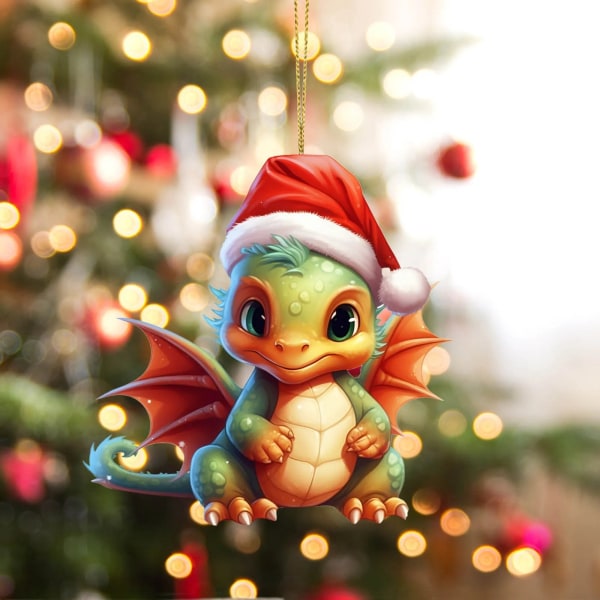 Jul Akryl Drake Baby Ägg Ornament Jul Hängande Julgransprydnad Juldekorationer 2024 J One Size