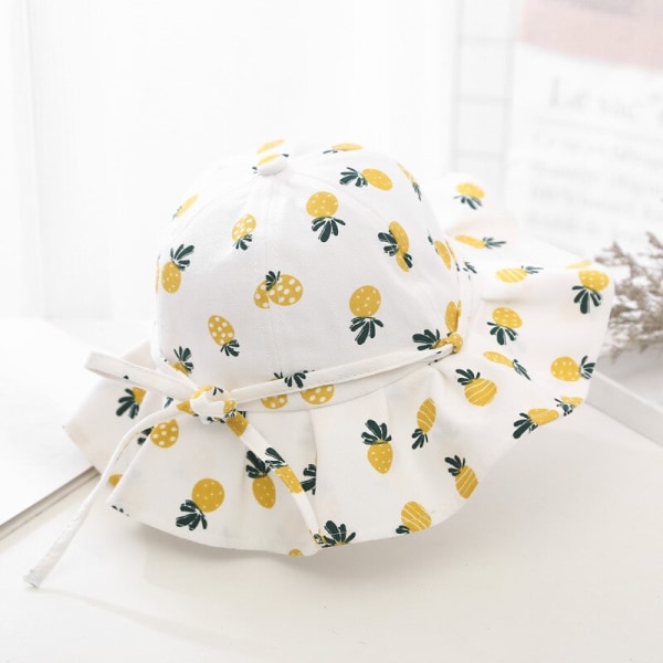 Sød Sommer Baby Pige Spand Hat Print Udendørs Sløjfe Børn Pige Solhat Børn Spædbarn Småbørn Panama Strand Kasket as pictures7 for 2-7 years