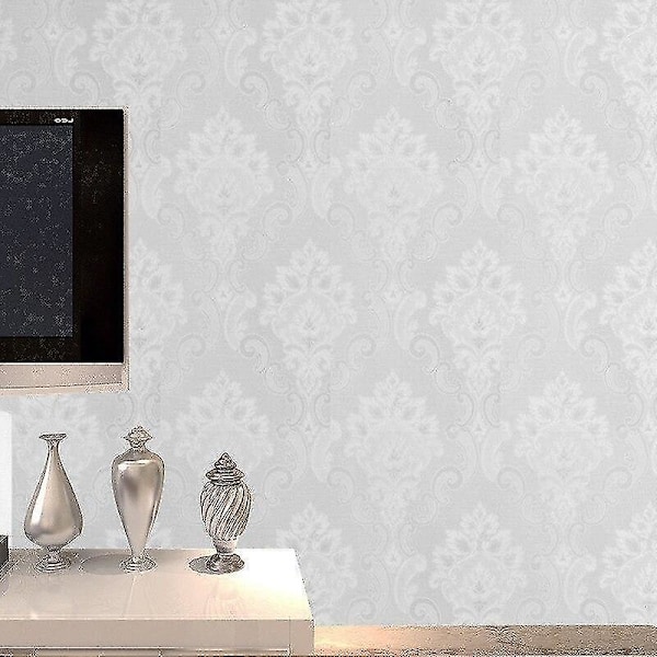 Luksus Hvid Tyk 3D Stereoskopisk Præget Tapet hvid53cm bred white53cmwide