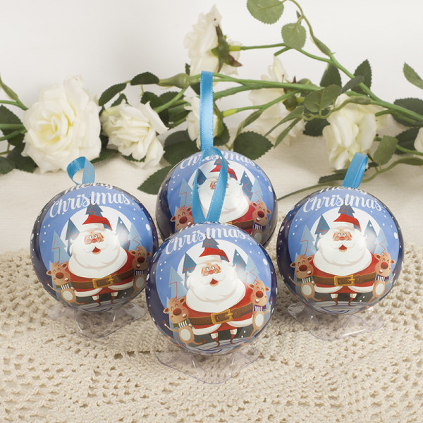 Joulukoriste Riipus Poke Pallo Joulukarkkilaatikko Luova Riipus Rauta Pallo Joulutuote Riipus Santa Claus 6.8cm