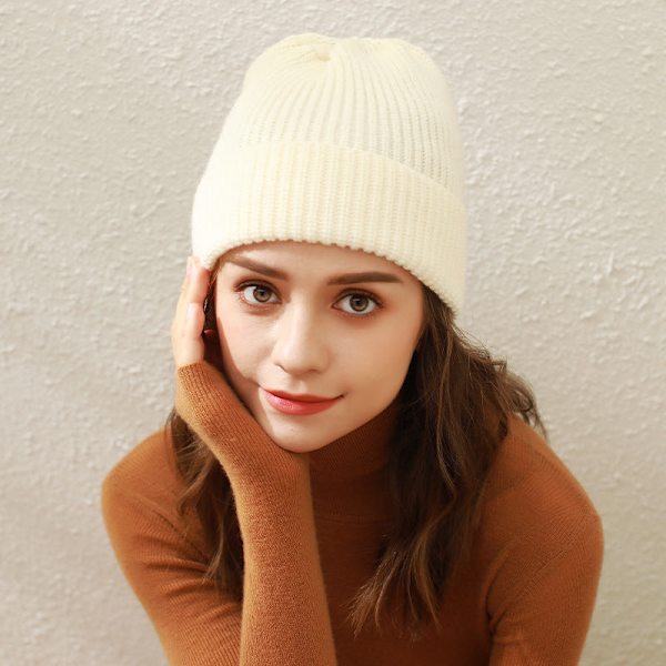 Enfärgad Stickad Mössa Barn Höst och Vinter Ny Koreansk Stickad Mössa Studenter All-Match Kupol Ullmössa Beanie Mössa Trend Caramel mocha Average size