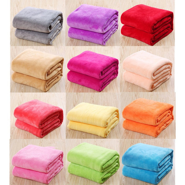 Blødt Varmt Koral Fleece Tæppe Vinterlagen Sengetæppe Sofa Overkast 230Gsm 8 Størrelser Let Tyndt Maskinvask Flanel Tæpper Rose red 100x150cm