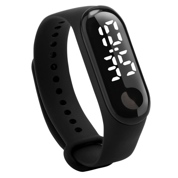 Vattentät LED Vit Ljus Mode Student Par Fritid Sport Touch Armband Elektronisk Klocka White light dark blue