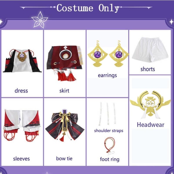 Genshin Impact Yae Miko Cosplay Kostym Guuji Yae Fancy Outfits Full Set Unifrom Dress Peruk Huvudbonader Amulett Guuji Yae Game Kostymer Full set XL