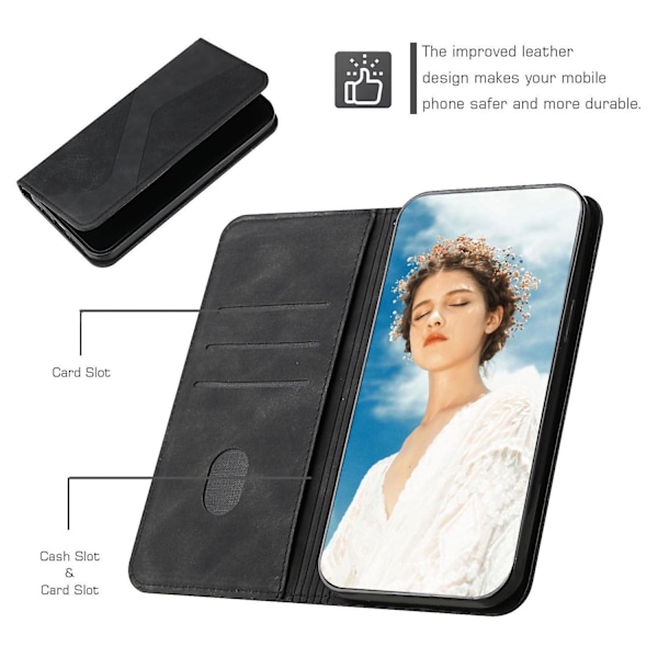 Samsung Galaxy S20 Fe Fodral, PU Läder Flipfodral Magnetisk Stängning Plånbok Kortplatser Ställ Black