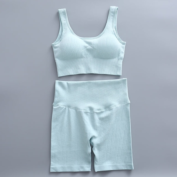 Joogasetti Naisten Kuntosalivaatteet Naisille Korkeavyötäröiset Joogahousut Verryttelypuku Naisten Fitness-vaatteet 3 Pcs Set Blue M