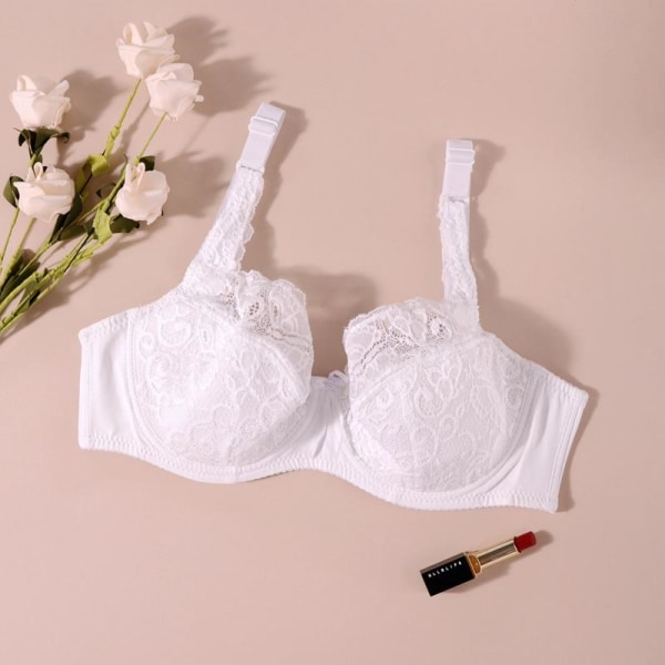 Store størrelser BH for kvinner 75E 80E 85E 90E 95E 100E Dame Plus Size Blonde Undertøy Uforet Ultratynn Myk Bomulls BH White 36/80E