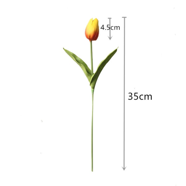 10 stk. kunstige blomster hagetulipaner ekte berøringsblomster tulipanbukett dekor Mariage for hjemmebryllupsdekorasjoner falsk blomst D-Sunset tulip