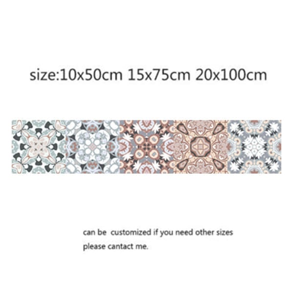 Mosaikfliseklistermærker i arabisk stil til stue, køkken, retro 3D vandtæt vægmaleri, badeværelsesindretning, DIY selvklæbende tapet 4 20x100cm