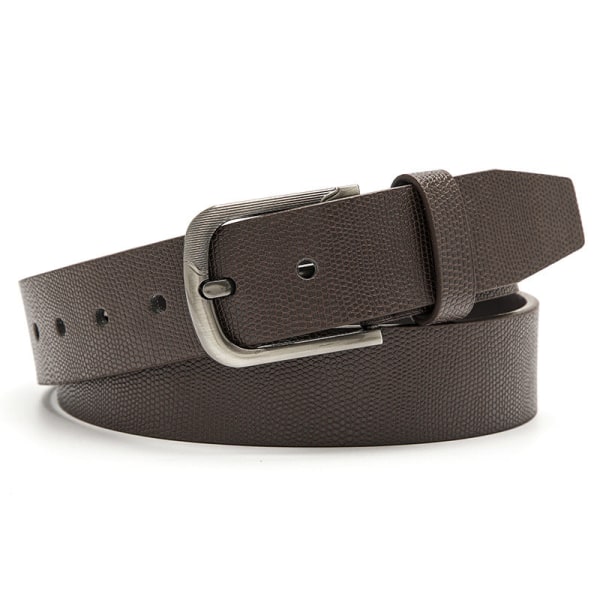 Bælte Herremode Casual Dekoration Jeans Rem Udendørs Legering Pin Spænde Bredt Bælte Mænd 9010-coffee Length 120 width 3.8