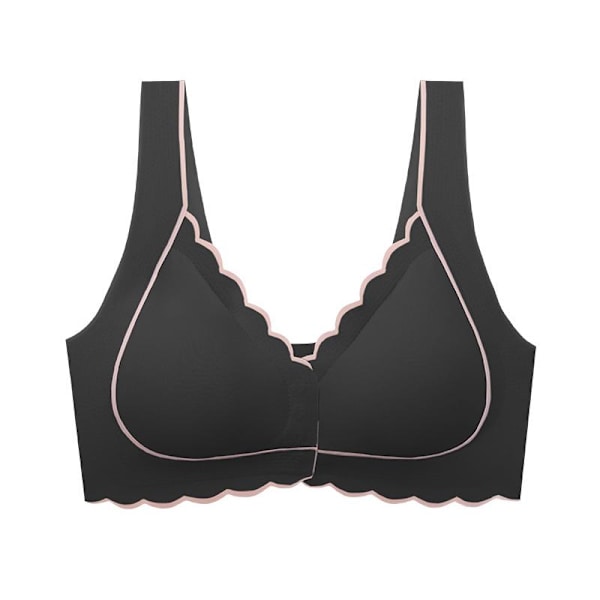 Sexig Push Up BH Framknäppning BH Trådlös Väst BH för Kvinnor Enfärgad Underkläder Grey 32B