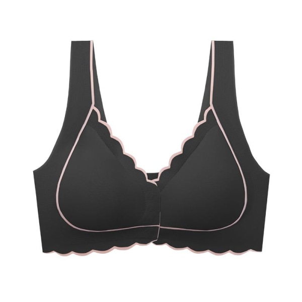 Sexig Push Up BH Front Stängning BH Trådlös Väst BH:ar För Kvinnor Solida underkläder Beige 38A