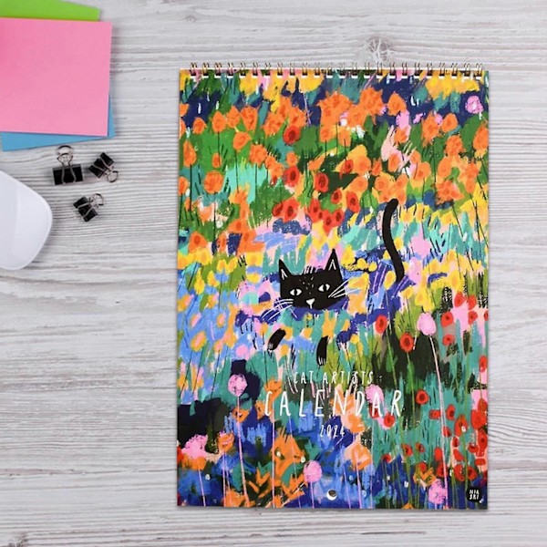 2024 Spiralformad väggkalender med blommor - Vacker dekoration för hemmakontoret