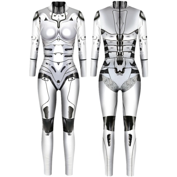 Naisten Robotti Punk Haalari Catsuit Seksikäs Cosplay Asut Zentai Halloween Body 11 XL