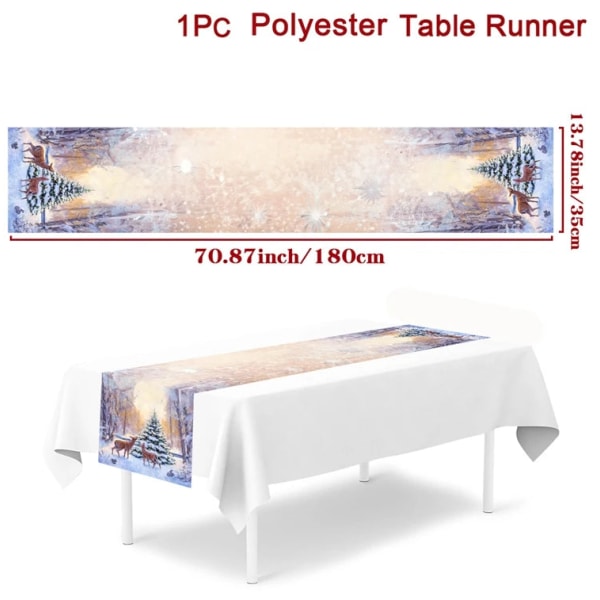 Juledug Bordløber Glædelig Jul Dekorationer 2023 Til Hjemmet Dug Navidad Noel Kerst Xmas Gaver Nytår 2024 Natal polyester 13 as picture